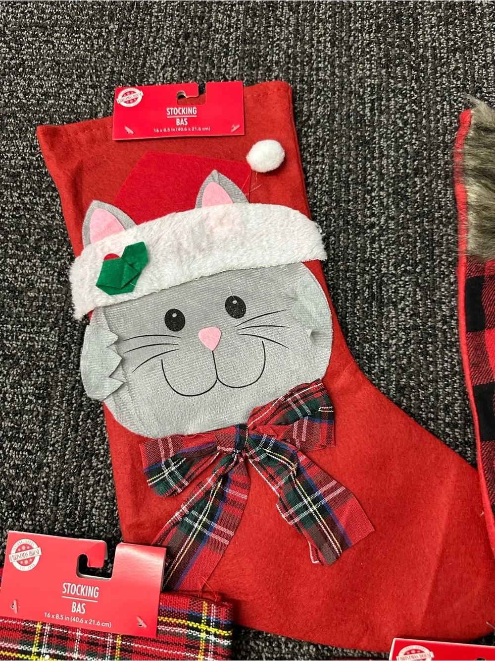 Set Of 5 Christmas HouseStocking Bas